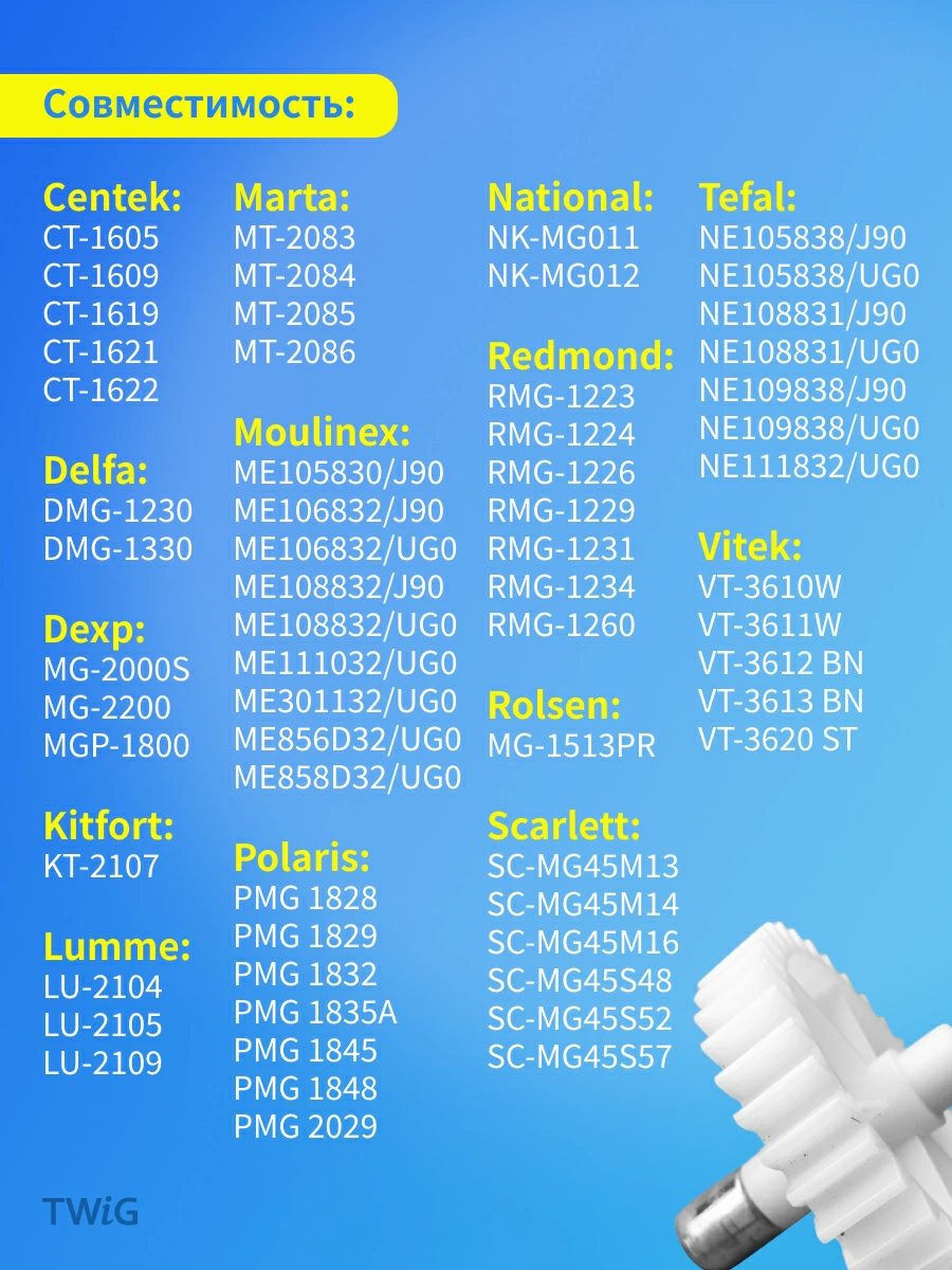 Шестерня малая для мясорубки D = 28/45 мм, Z = 12/54 шт